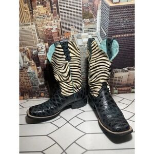 Ariat  Womens Zebra Ant Eat Print Hair Western Square Toe Boot Sz 7.5 B